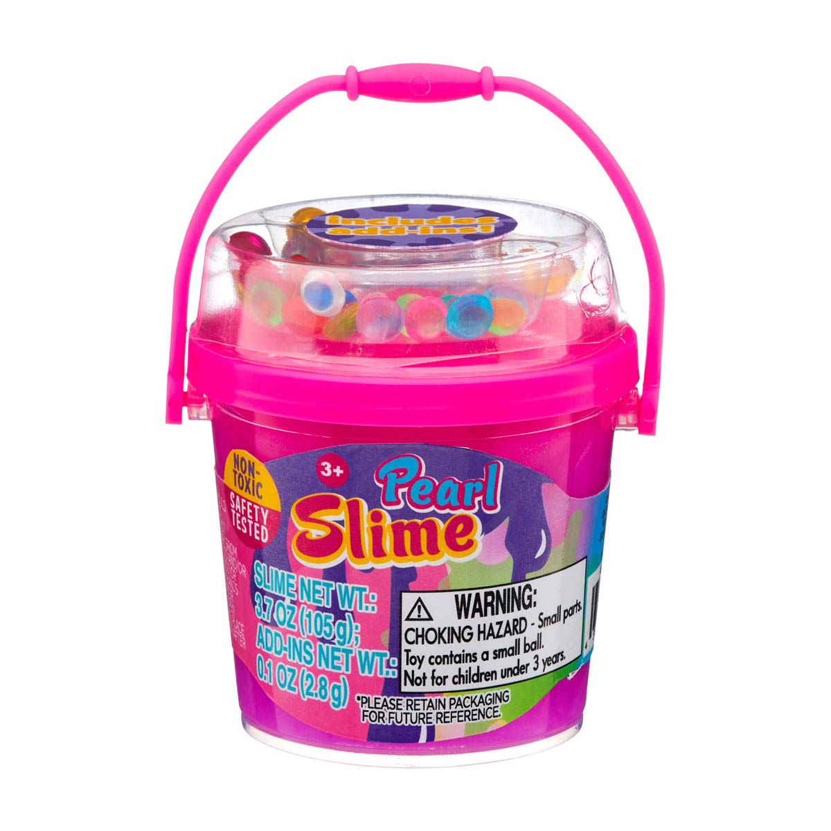 Pearl, Glitter & Neon Slime Bucket with Add-Ins, 3.7 oz, 4 Assorted Styles