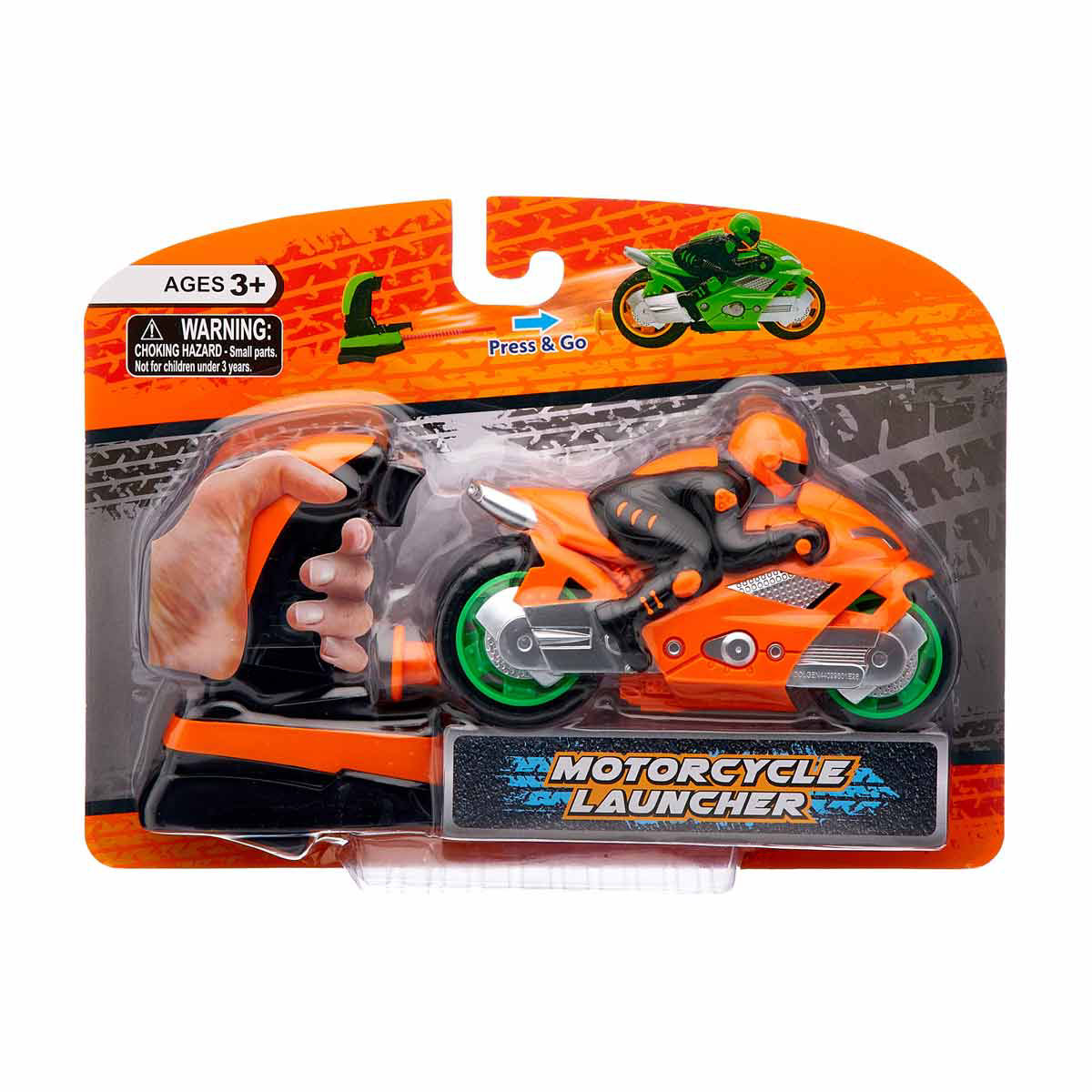 Press & Go Orange Motorcycle Launcher Kids Toy