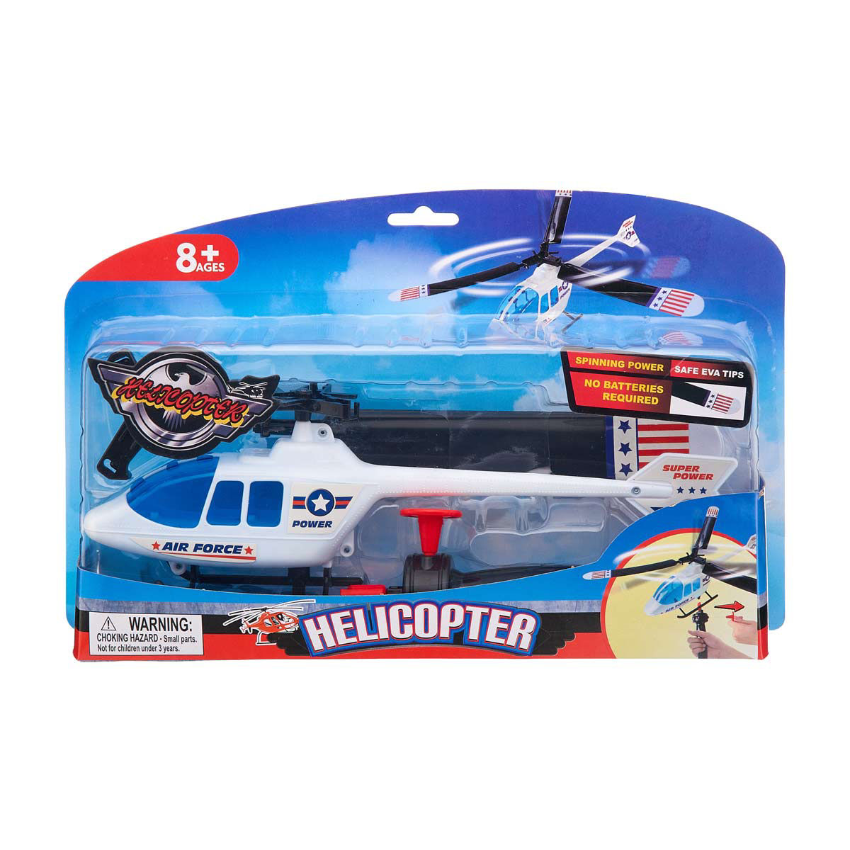 Power White Air Force Helicopter Toy