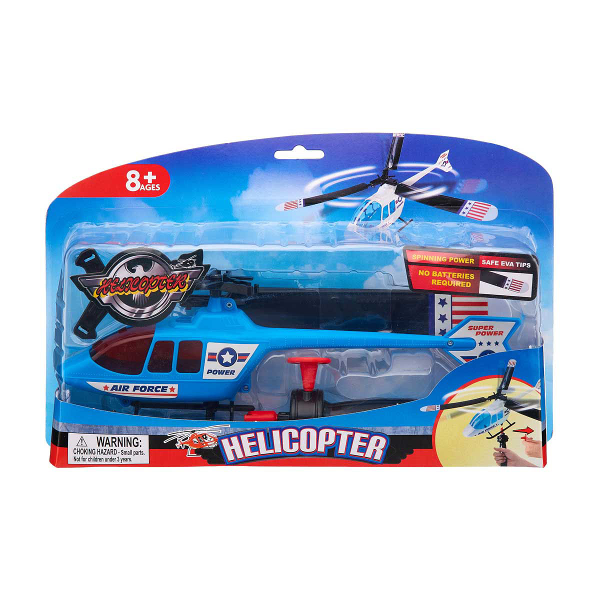 Power Blue Air Force Helicopter Toy