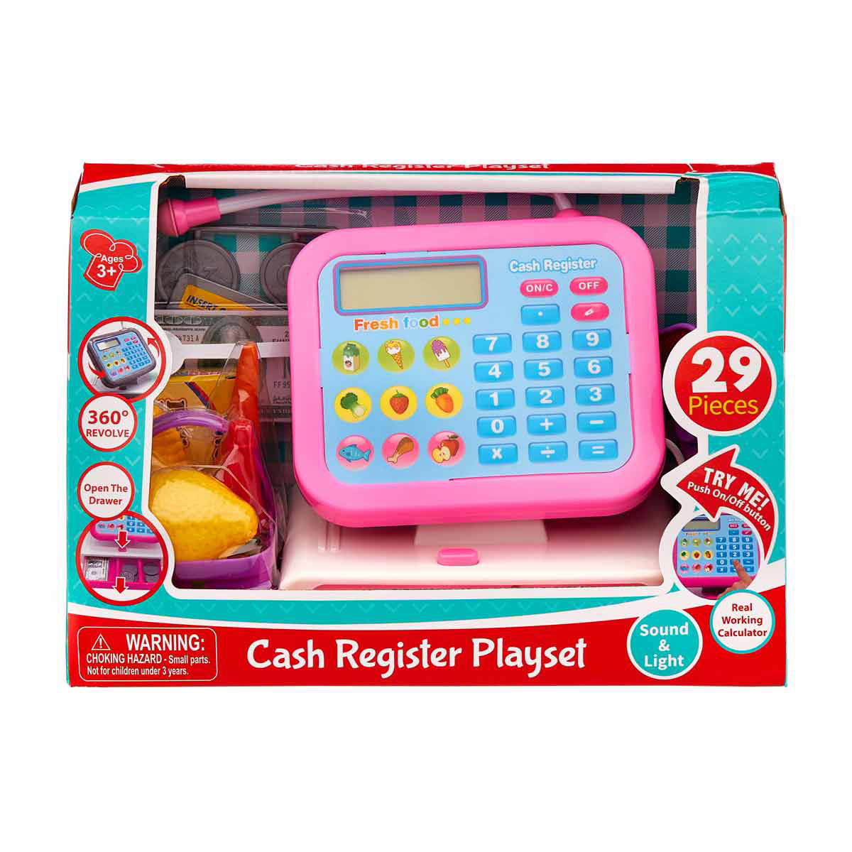 Pink Cash Register Playset, 29 pc
