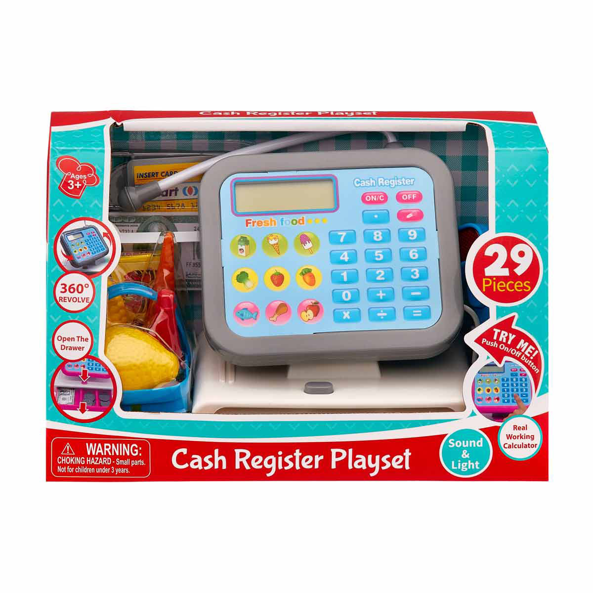 Gray Cash Register Playset, 29 pc
