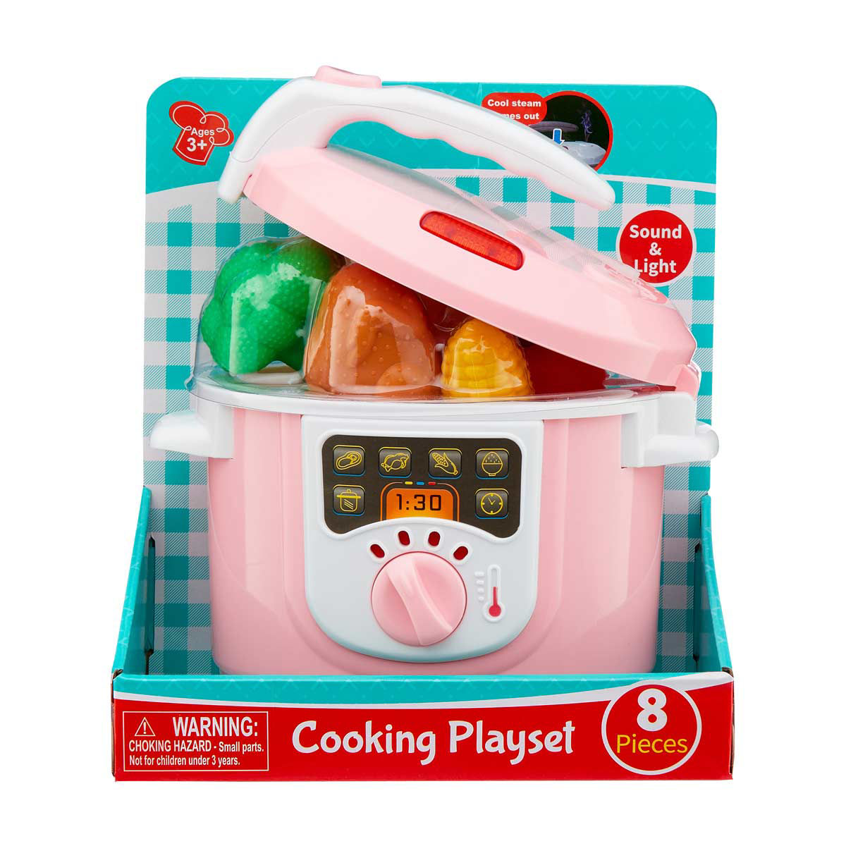Pink Sound and Light Cooking Pot Playset, 8 pc