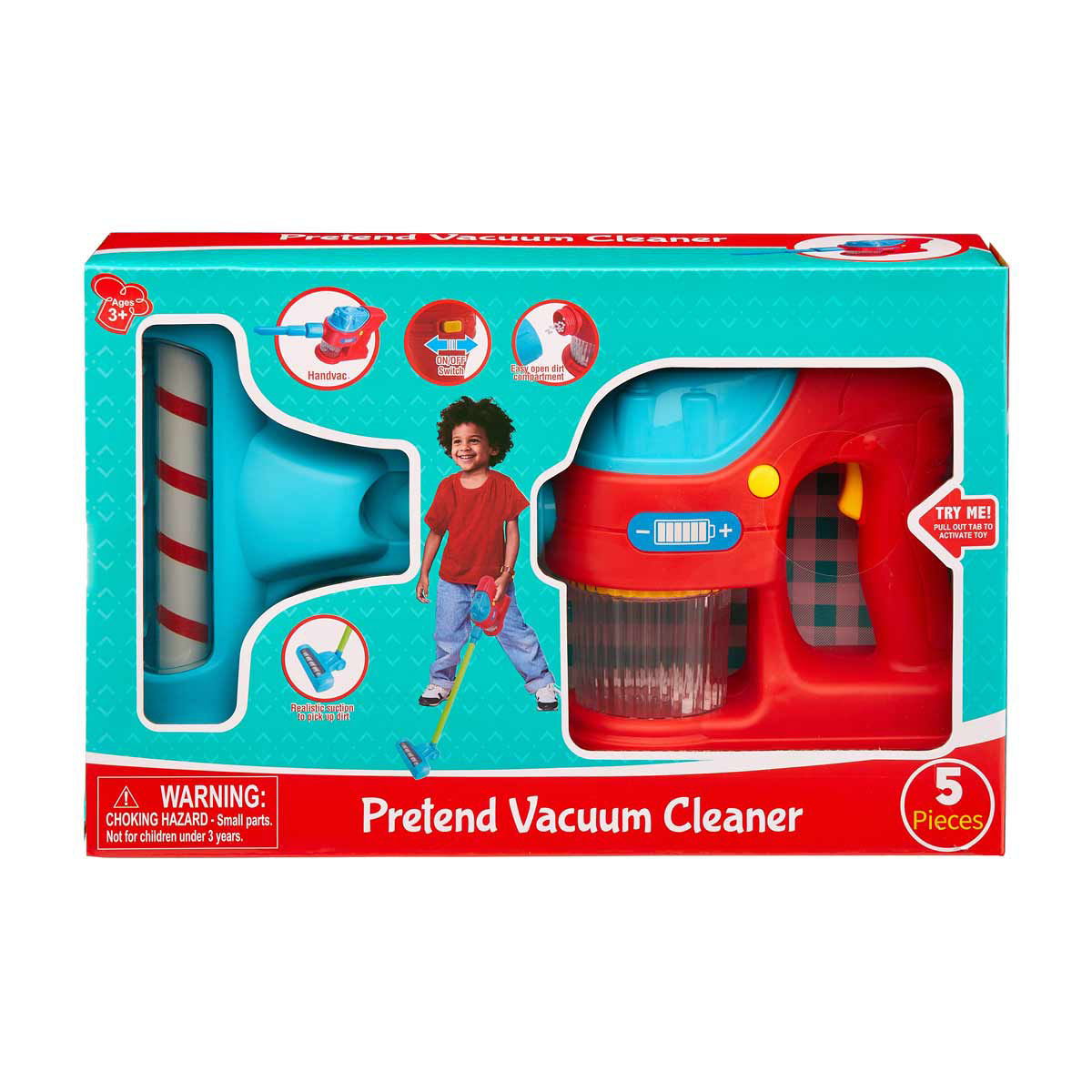 Pretend Vacuum Cleaner Playset, 5 pc