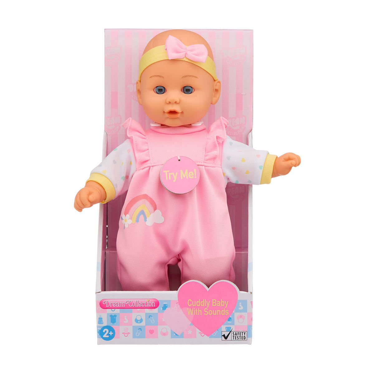 Dream Collection Cuddly Baby Soft Toy with Sounds, Pink