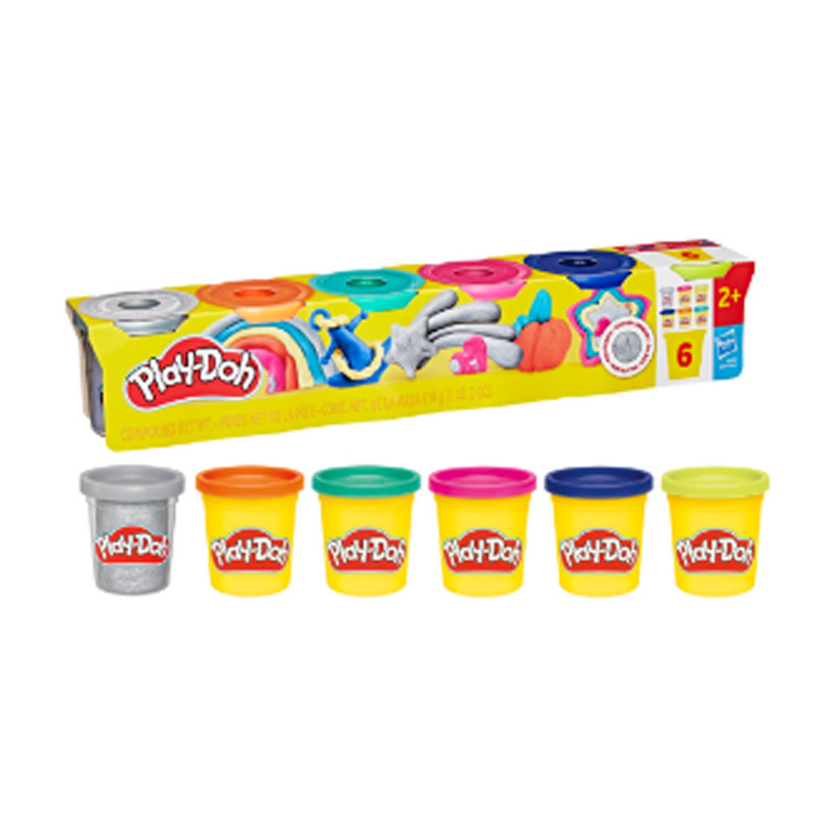 Play-Doh Set with Silver Modeling Compound, 6 ct