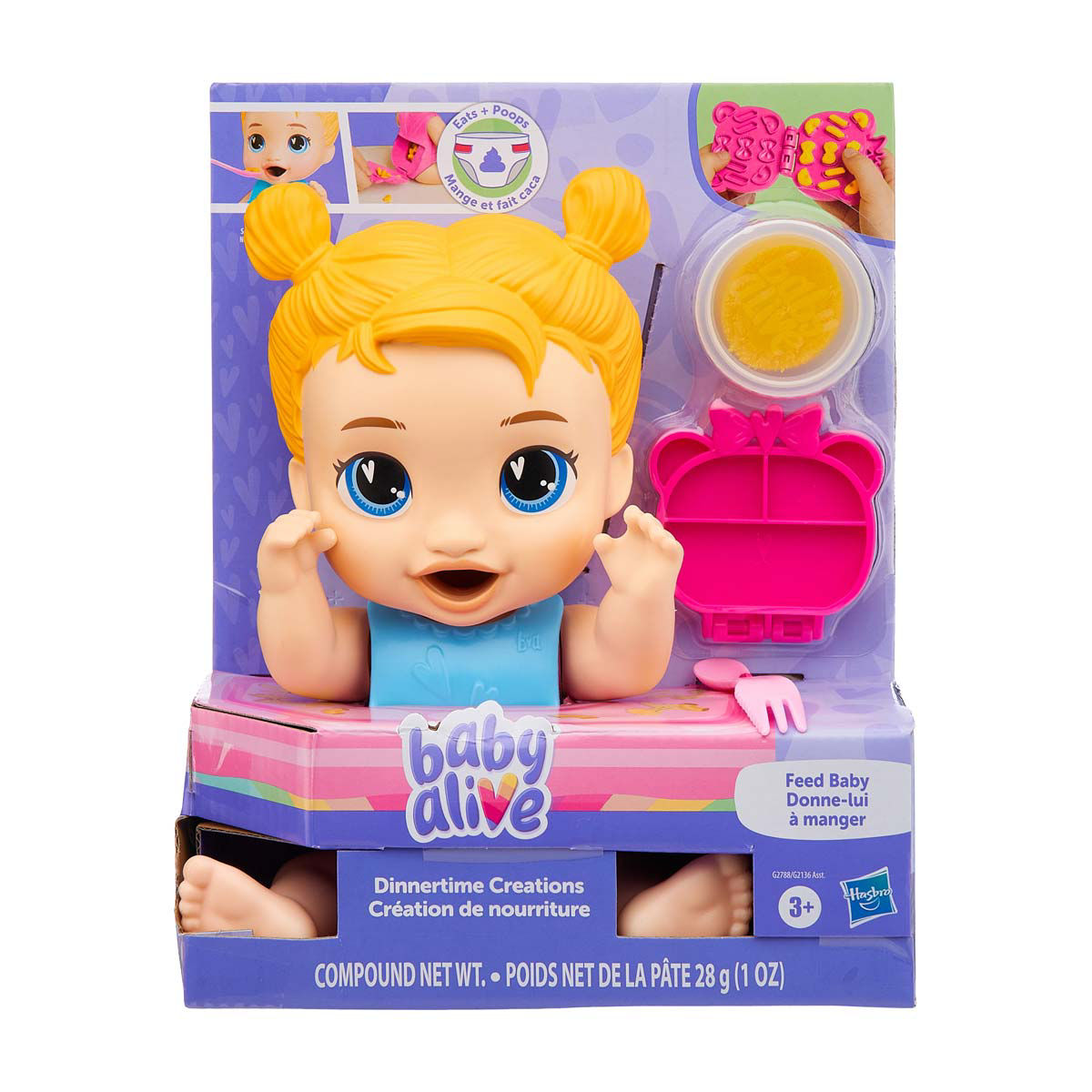 Baby Alive Dinnertime Creations Blonde Doll with Feeding Accessories