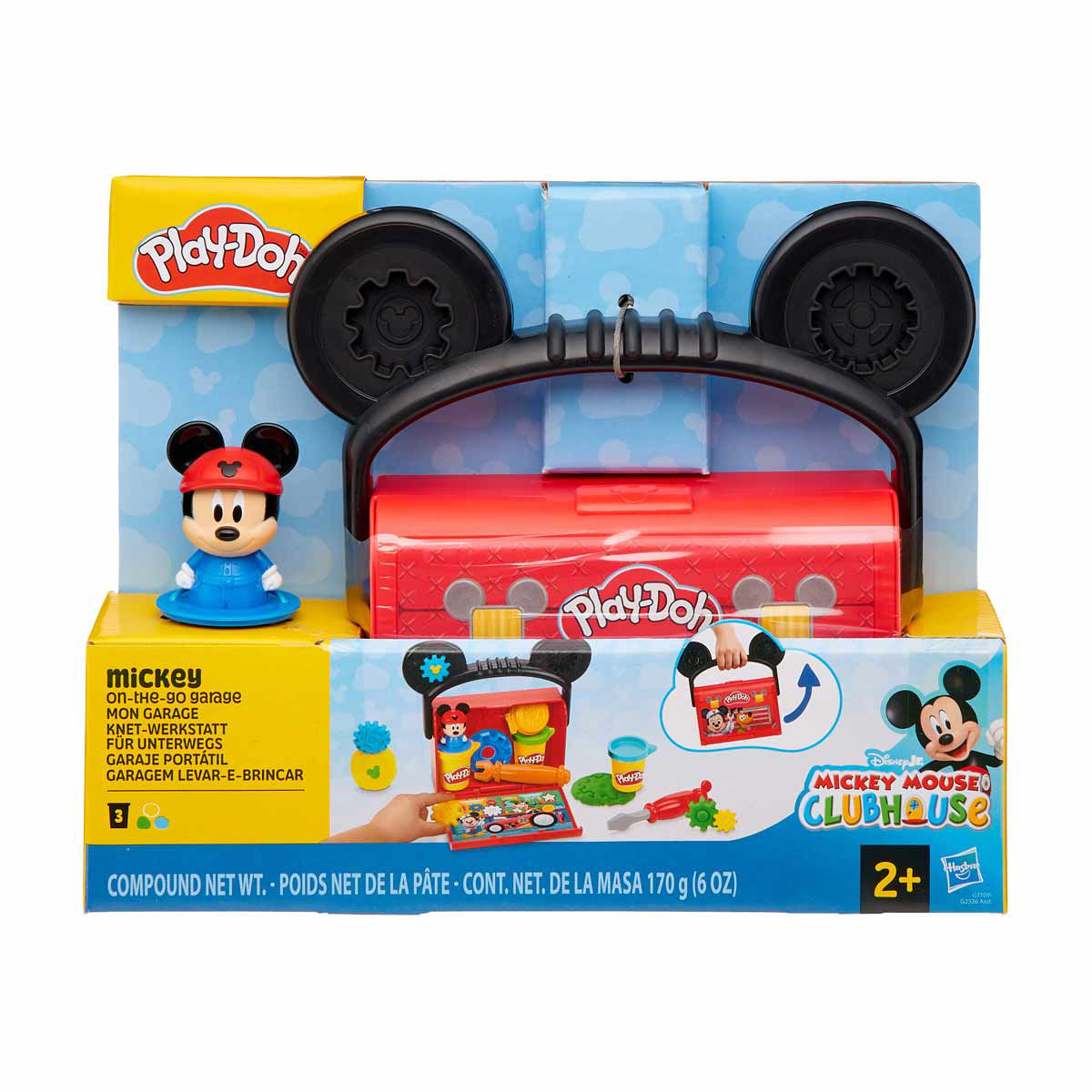 Play-Doh Disney Jr. Mickey On-The-Go Garage Playset, 6 oz