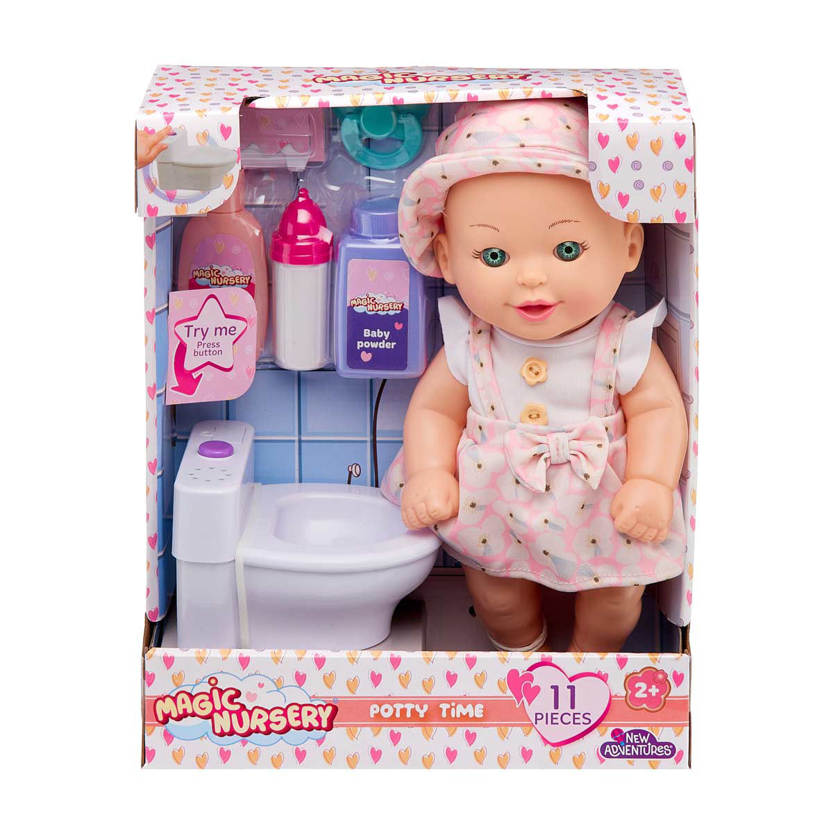 New Adventures Magic Nursery Potty Time Baby Doll Playset, 11 Pieces