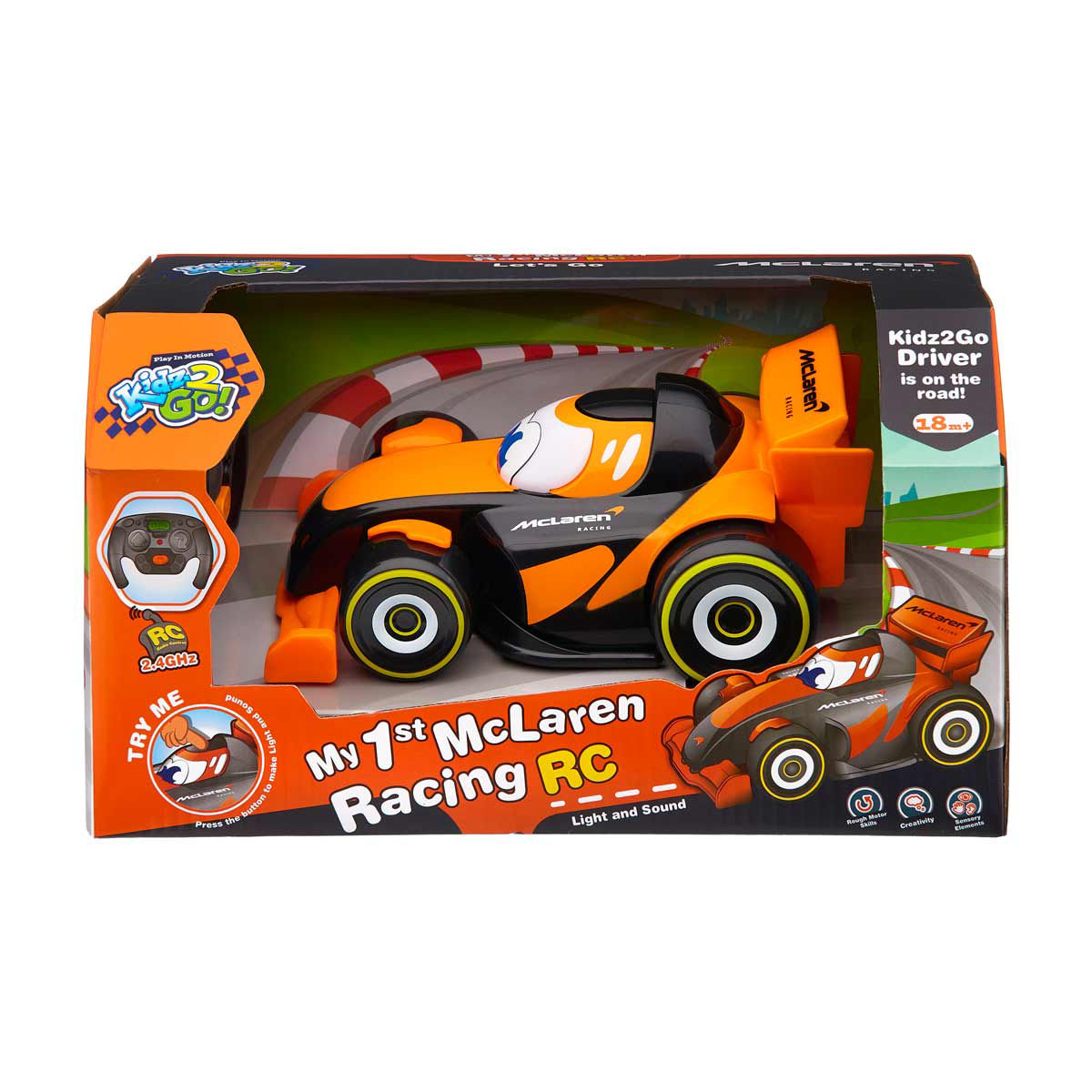 Play In Motion Kidz2Go Light and Sound McLaren Racing RC