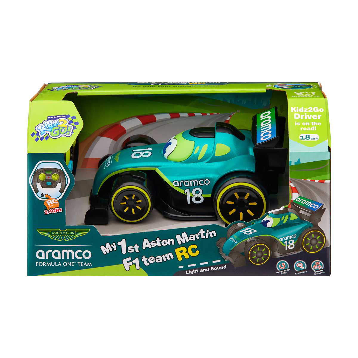 Play In Motion Kidz2Go Light and Sound Aston Martin F1 Team RC