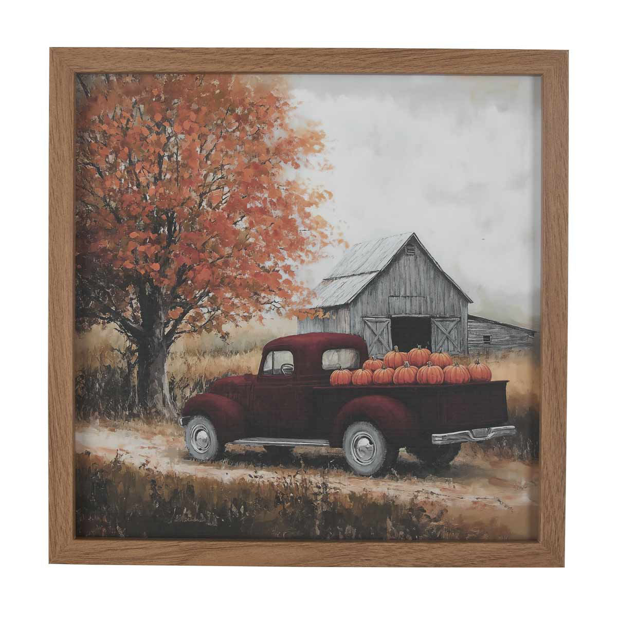 Harvest Halloween Square Shaped Truck Wall Canvas Décor, 12 in
