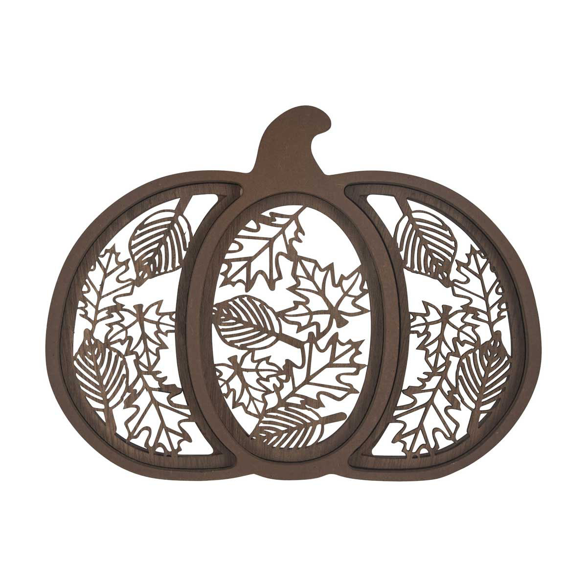 Harvest Halloween Pumpkin Shaped Cutout Table Décor, Dark Brown