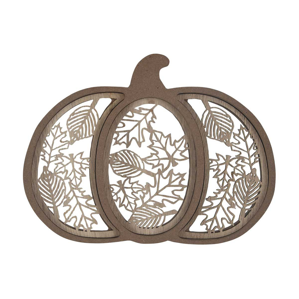 Harvest Halloween Pumpkin Shaped Cutout Table Décor, Light Brown