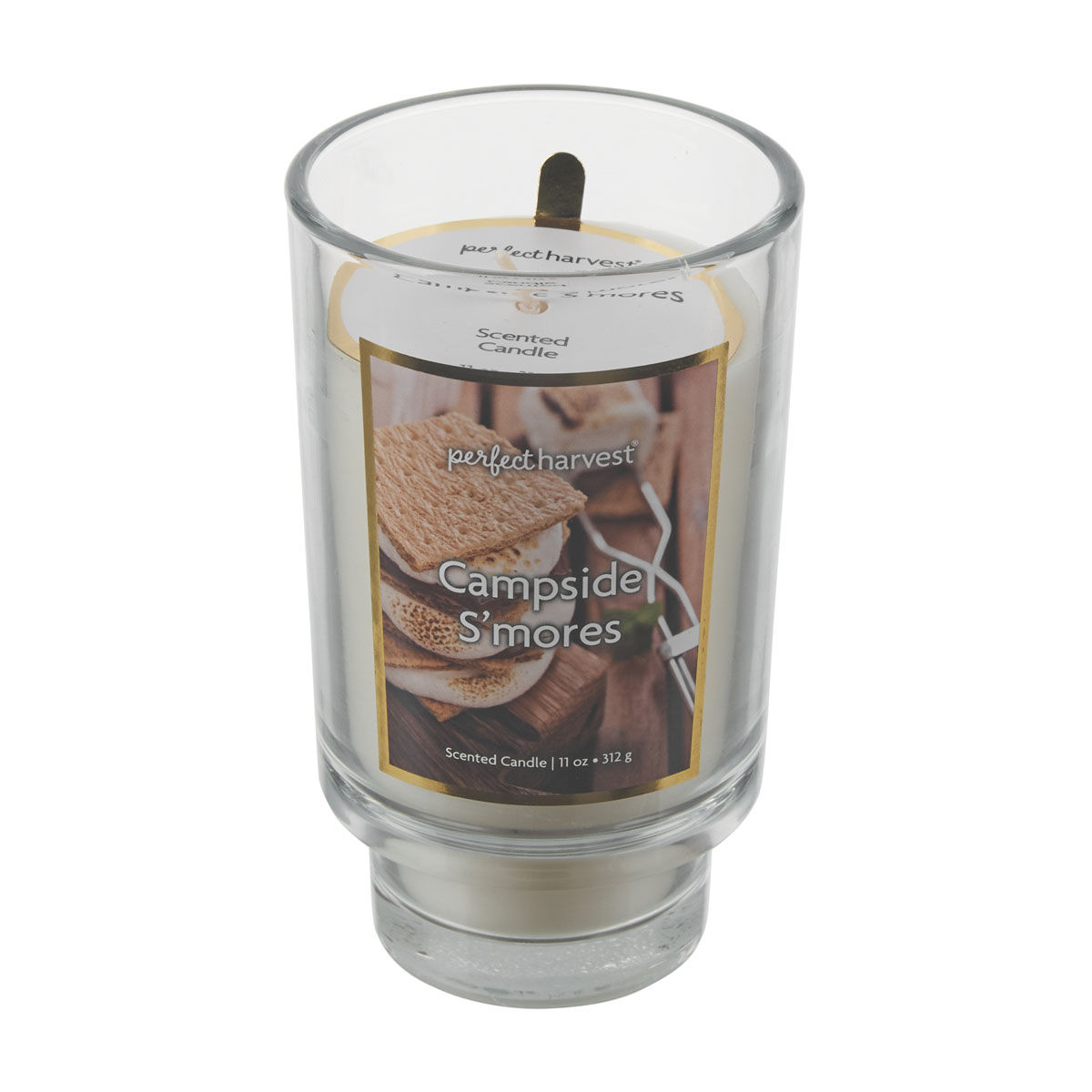 Perfect Harvest Campside S'mores Scented Glass Candle, 11 oz
