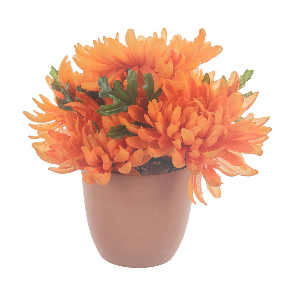 Harvest Halloween Artificial Yellow Floral Arrangement with Terracotta Vase