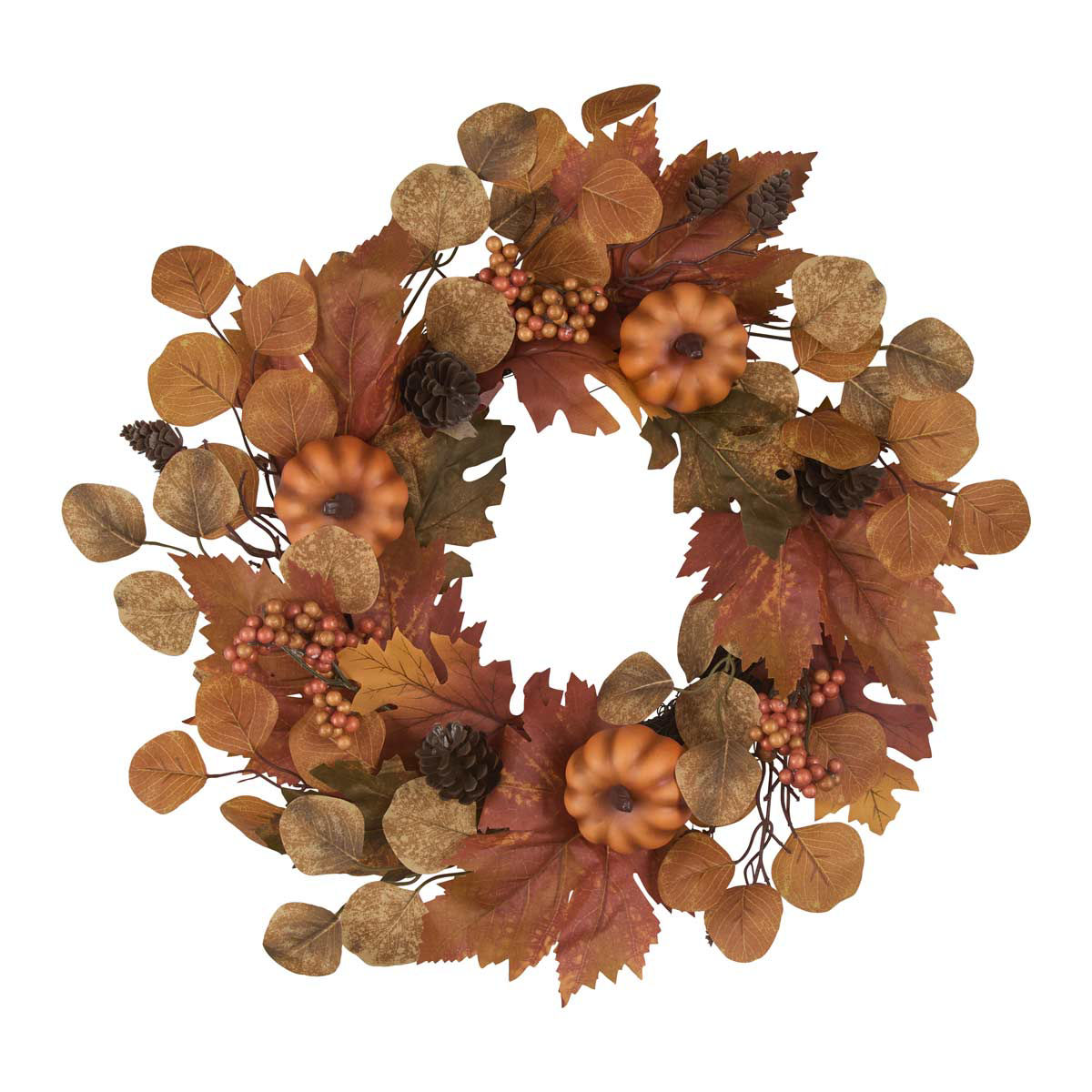 Harvest Halloween Artificial Pumpkin Wreath Décor