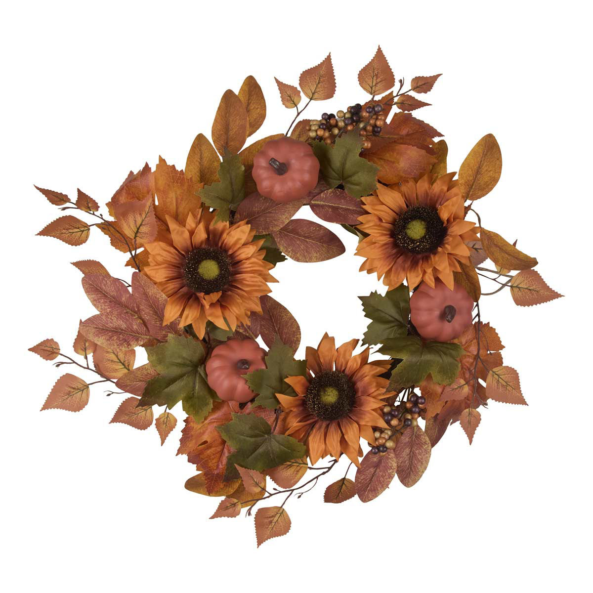 Harvest Halloween Artificial Sunflower Wreath Décor