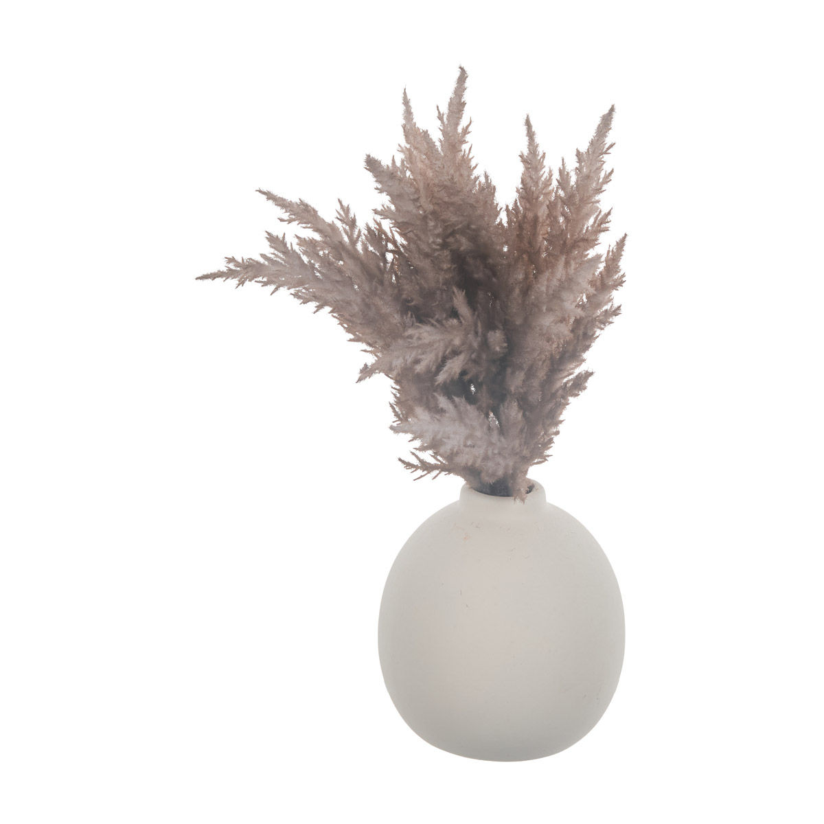Harvest Halloween Artificial Brown Dried Pampas in Round Ceramic Vase