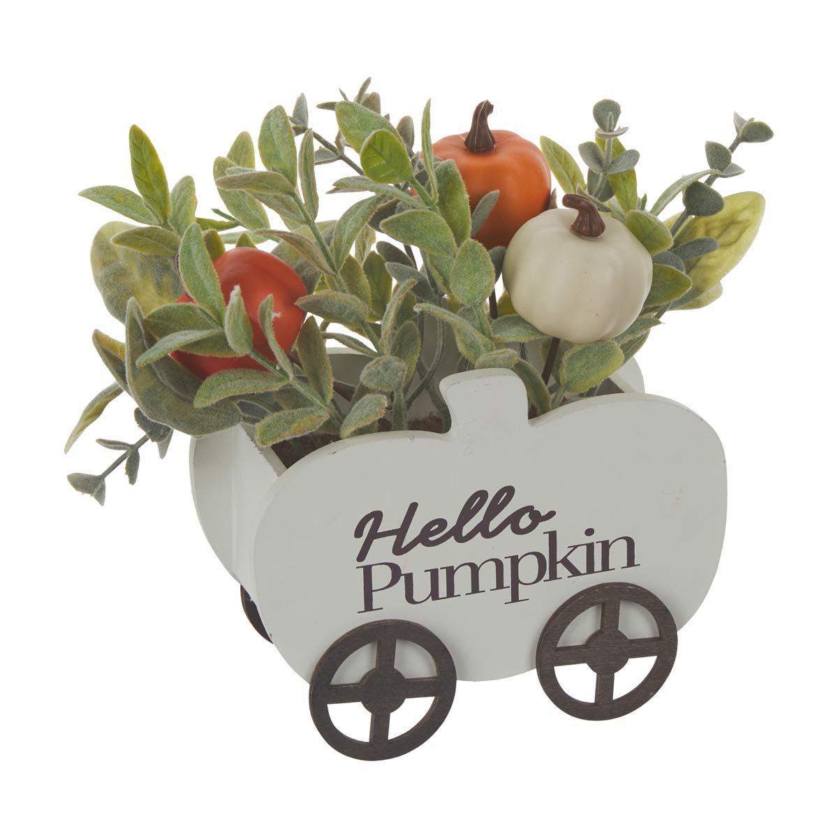 Harvest Halloween Artificial Floral Arrangement in Wagon Décor