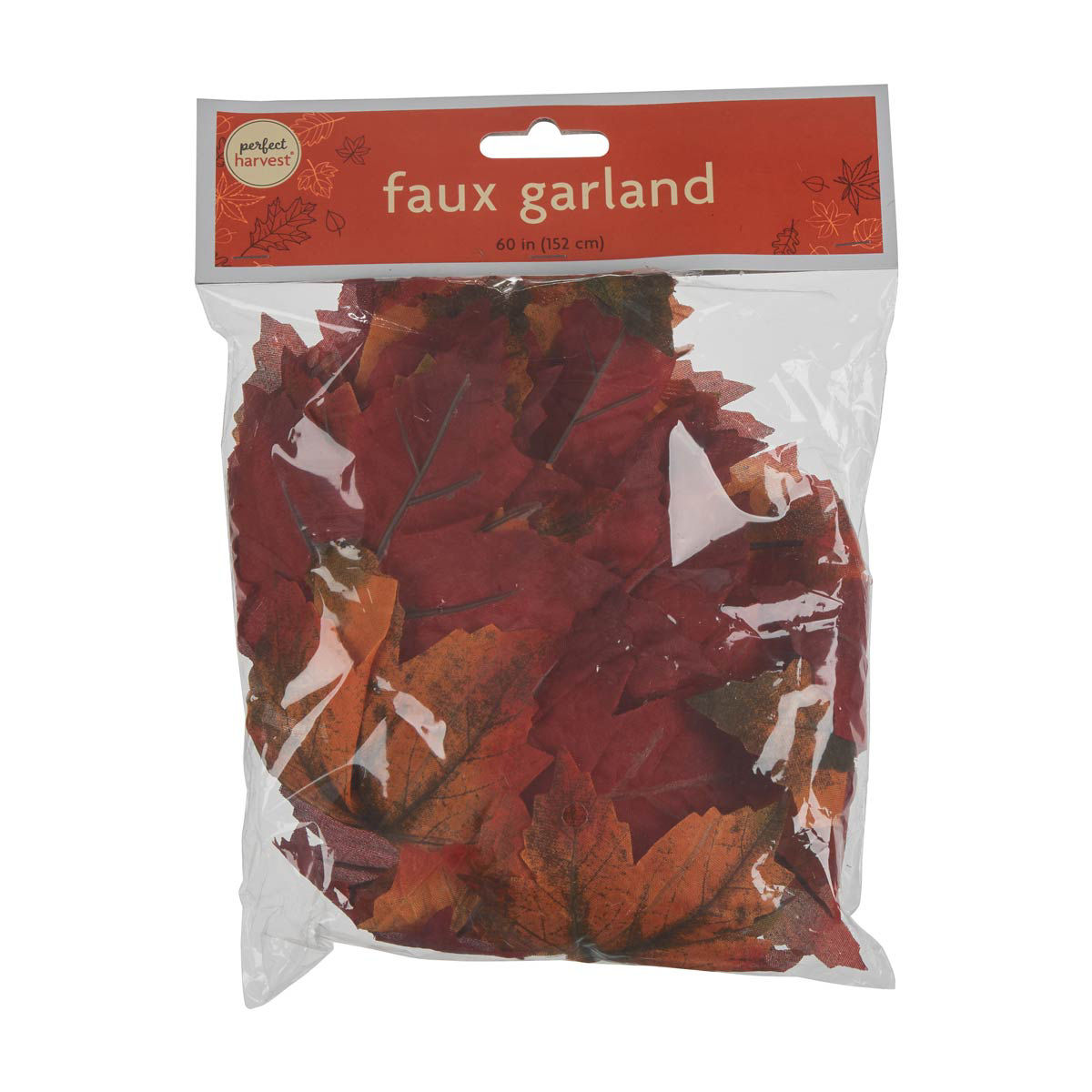 Perfect Harvest Halloween Faux Leaves Garland Décor, 60 in