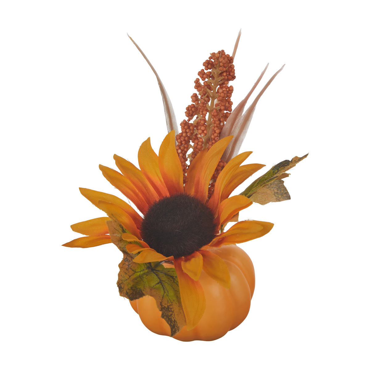 Harvest Halloween Artificial Yellow Floral Arrangement Pumpkin Décor