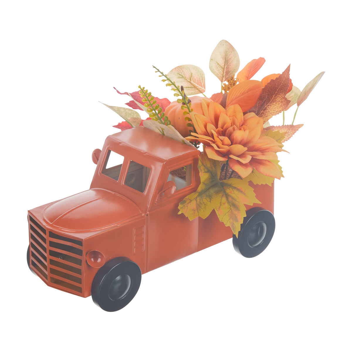 Harvest Halloween Floral Arrangement in Orange Truck Décor