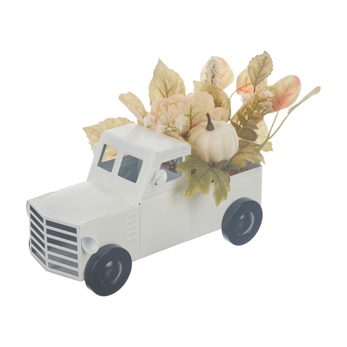 Harvest Halloween White Artificial Floral Arrangement in Truck Décor
