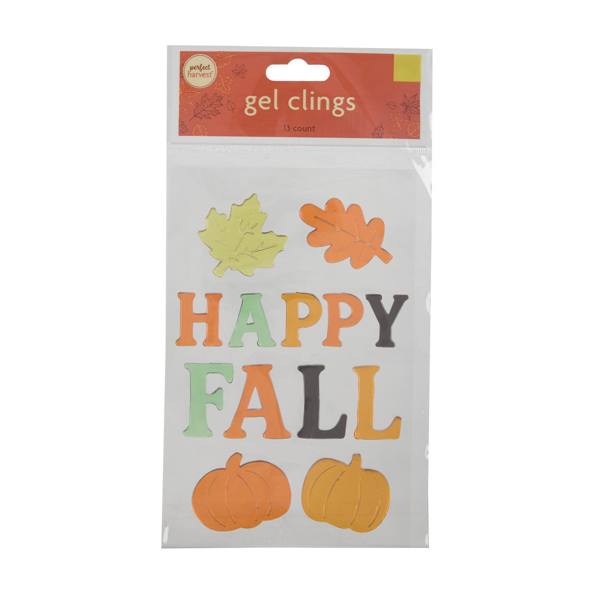 Perfect Harvest Halloween 'Happy Fall' Wall and Window Gel Clings Décor, 13 ct 