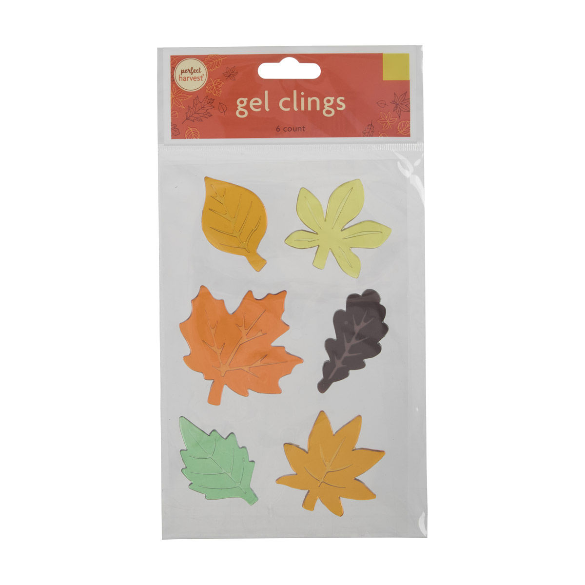 Perfect Harvest Halloween Leaves Wall and Window Gel Clings Décor, 6 ct 