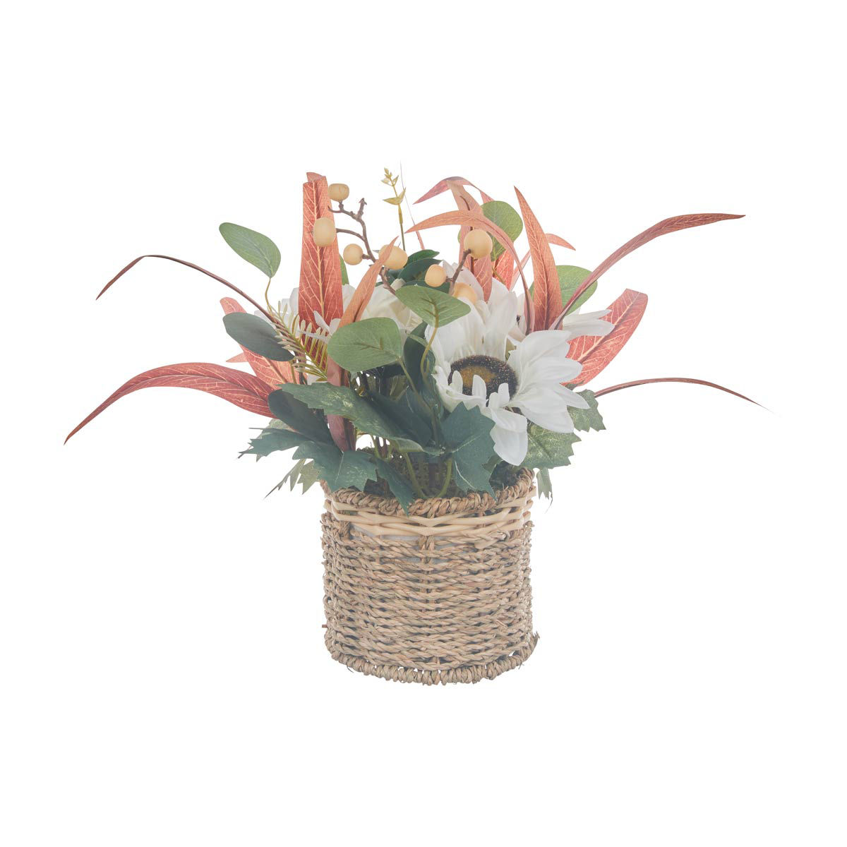 Harvest Halloween Cream Artificial Seagrass Arrangement Pot Décor
