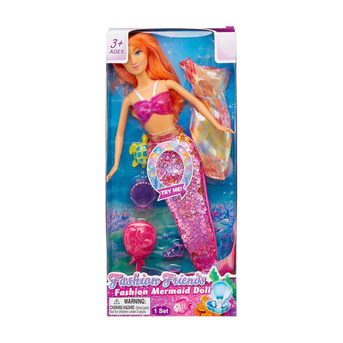 Fashion Friends Orange Hair Fashion Mermaid Doll Playset
