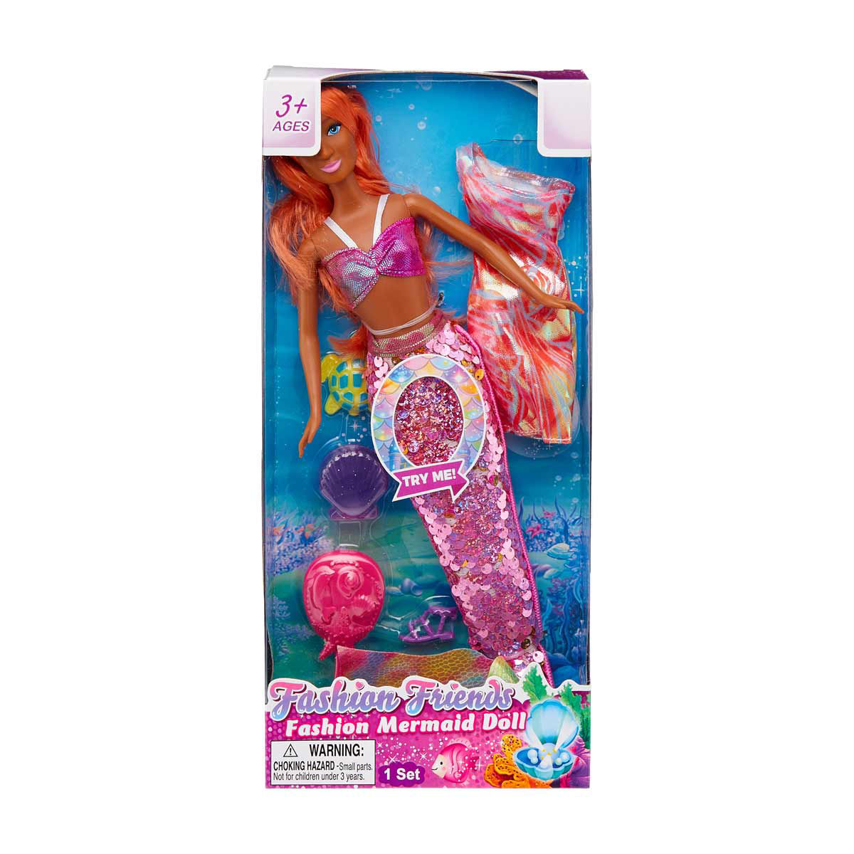 Fashion Friends Orange Hair Fashion Mermaid Doll Playset