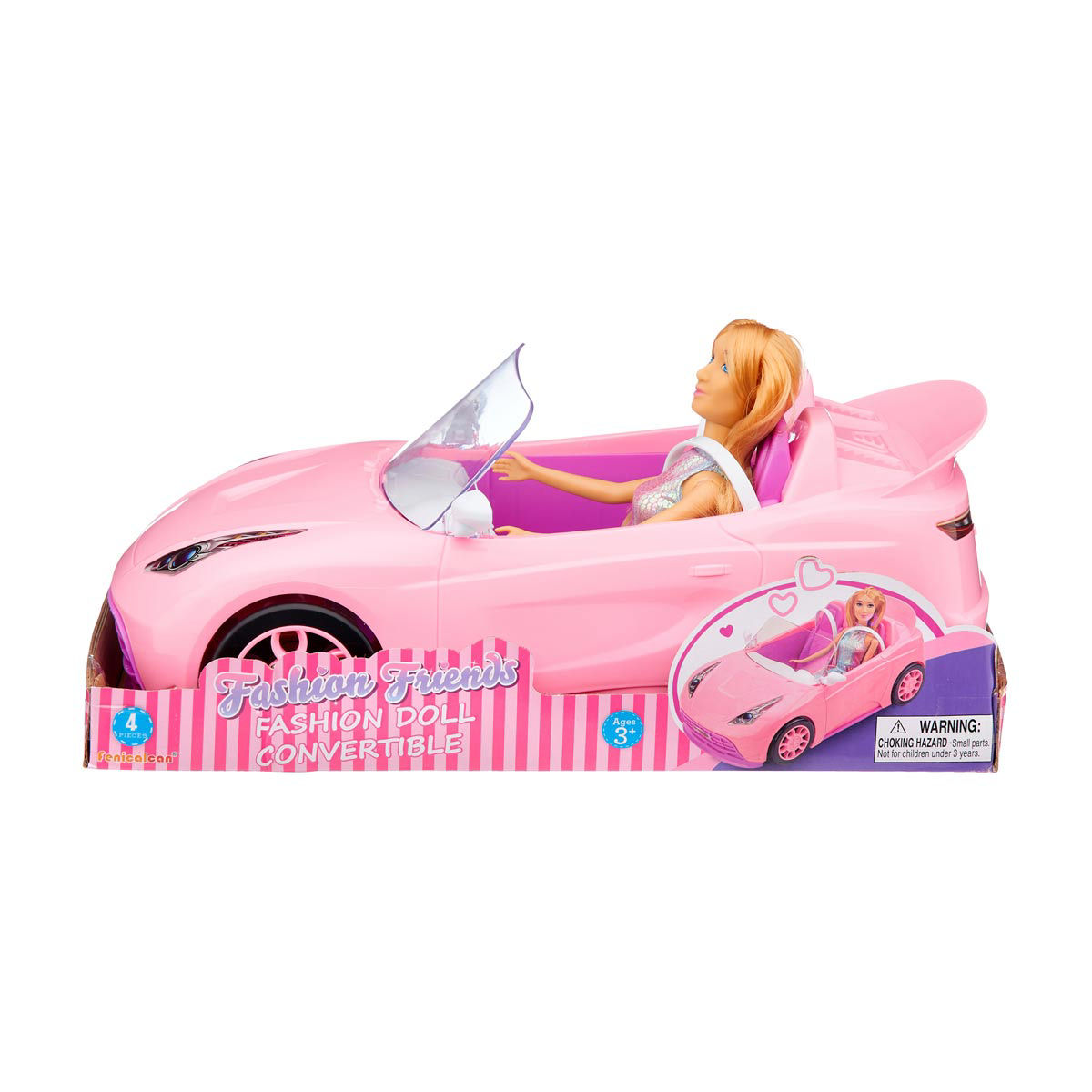 Fenicalcan Fashion Friends Fashion Doll White Convertible Toy Car