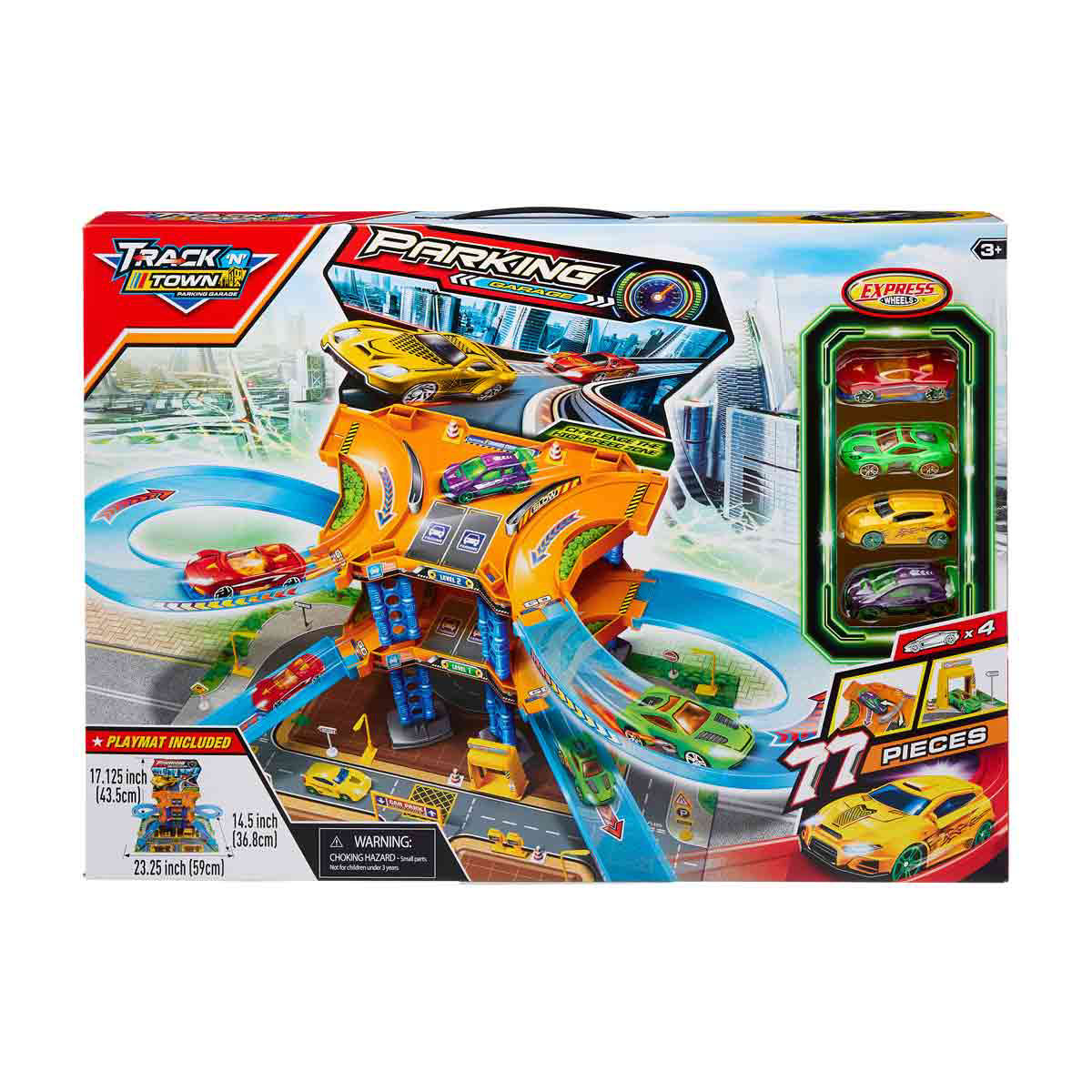 Track 'N' Town Deluxe Parking Garage Playset, 77 pc