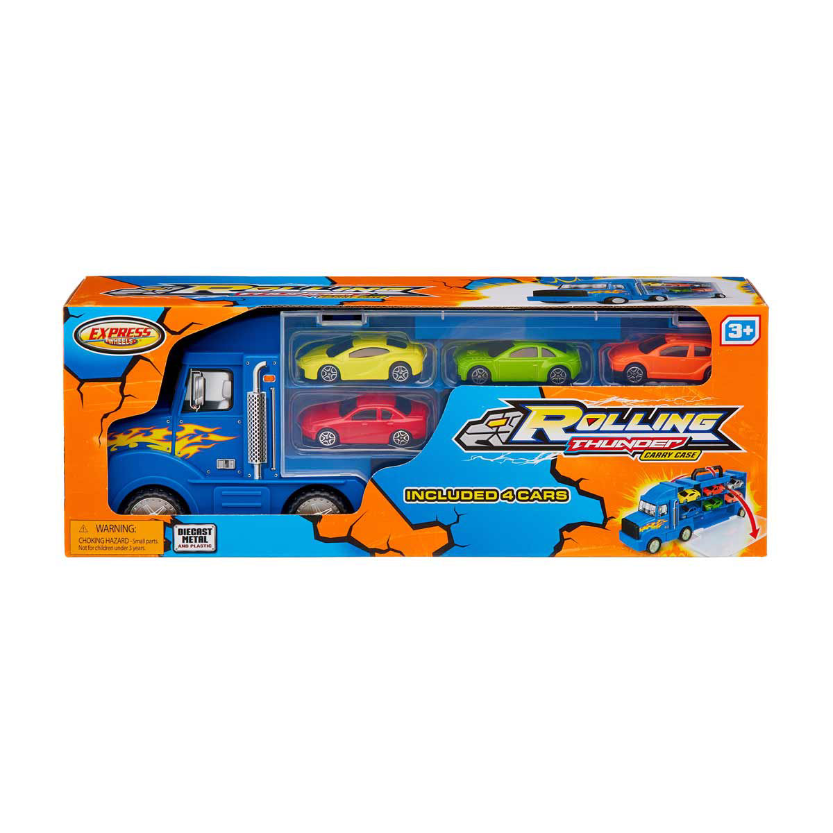 Express Wheels Rolling Thunder Car Carry Case with 4 Cars