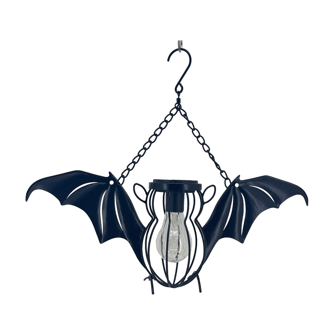 Halloween Solar-Powered Hanging Metal Bat