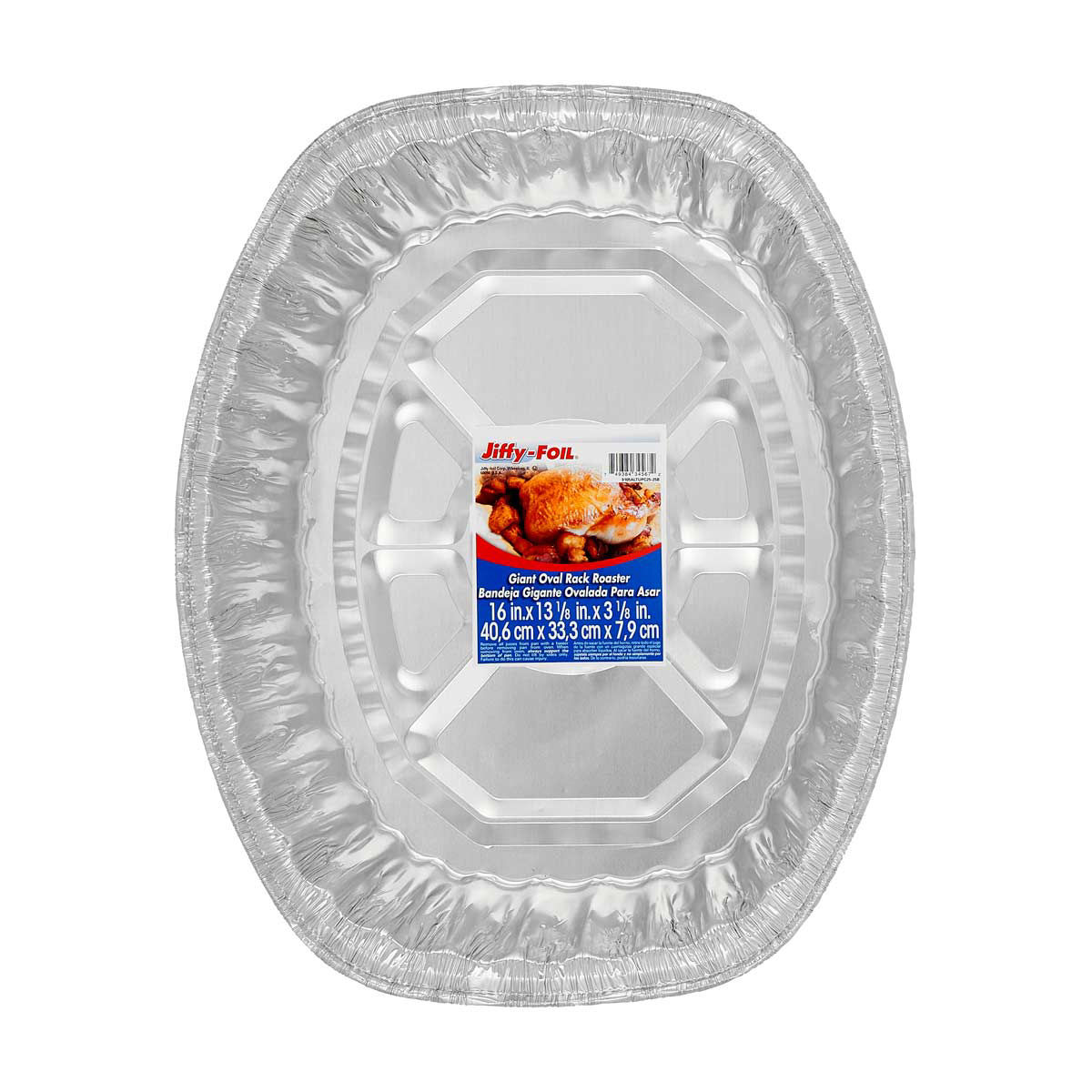 Jiffy-Foil Giant Oval Rack Roaster Pan, 16x13x3 in