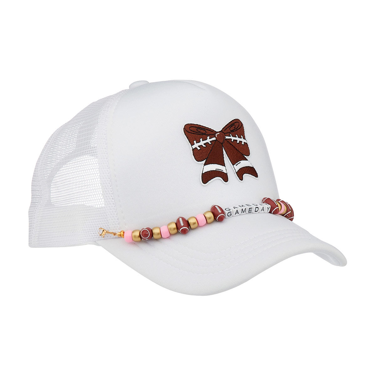 Summer Ladies White Football Hat