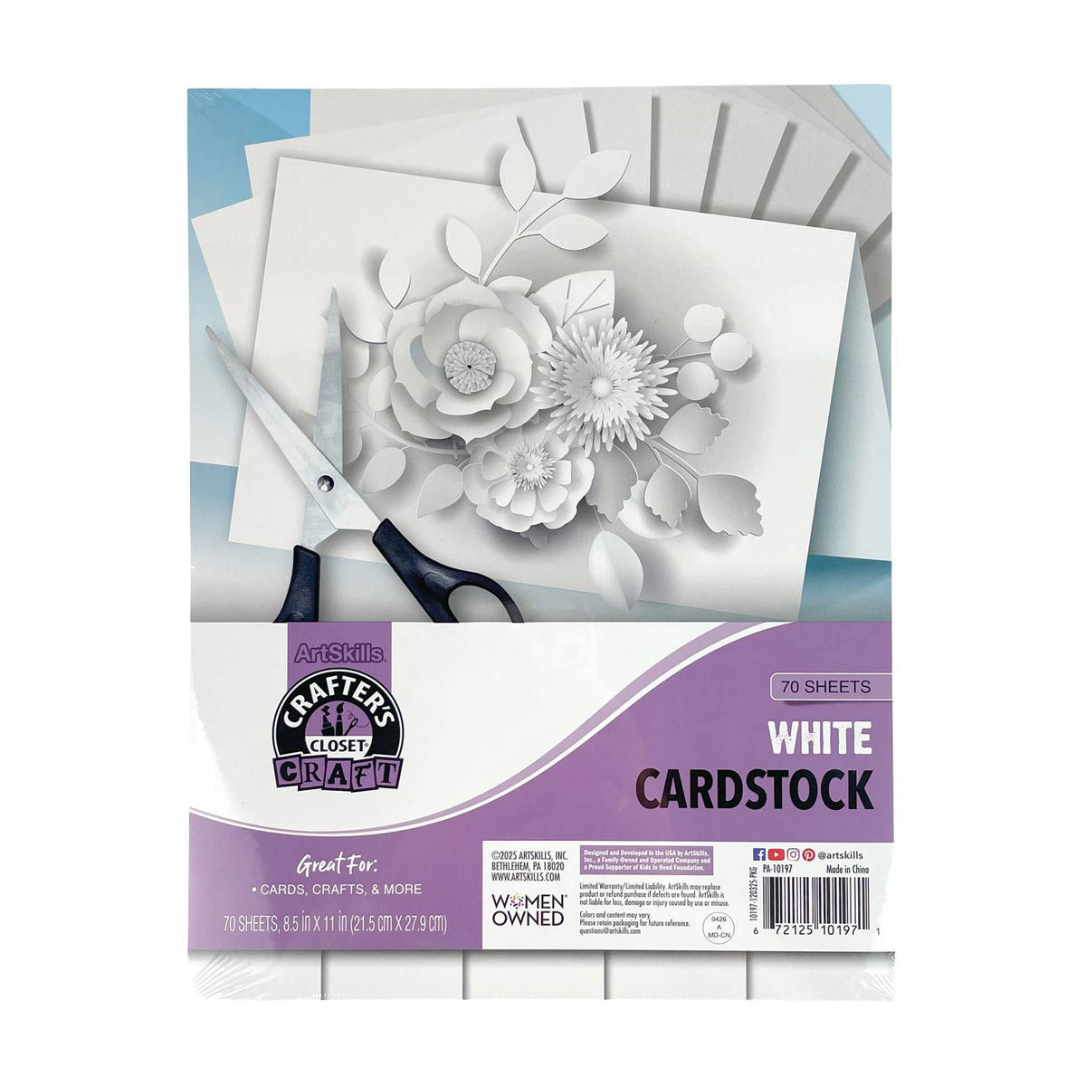 ArtSkills Crafter's Closet White Cardstock, 8.5x11 in, 70 ct