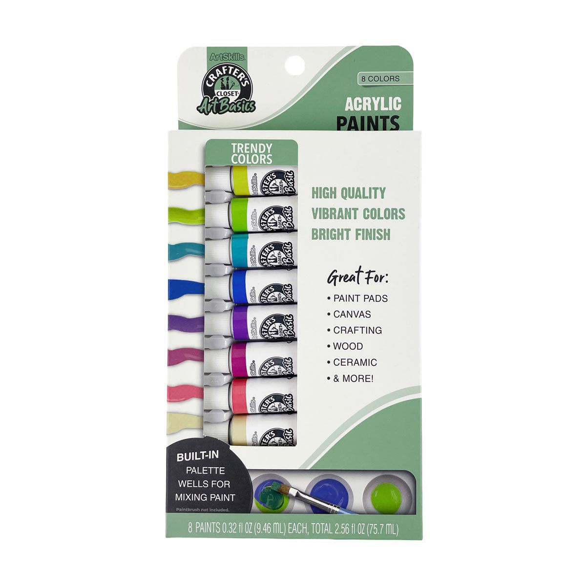ArtSkills Crafter's Closet Acrylic Paint, Trendy Colors, 8 ct