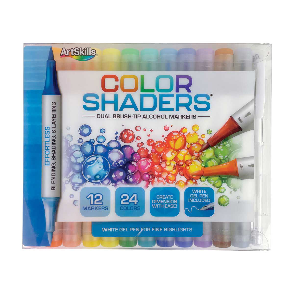 ArtSkills Color Shaders Dual Brush Tip Alcohol Markers, 12 ct