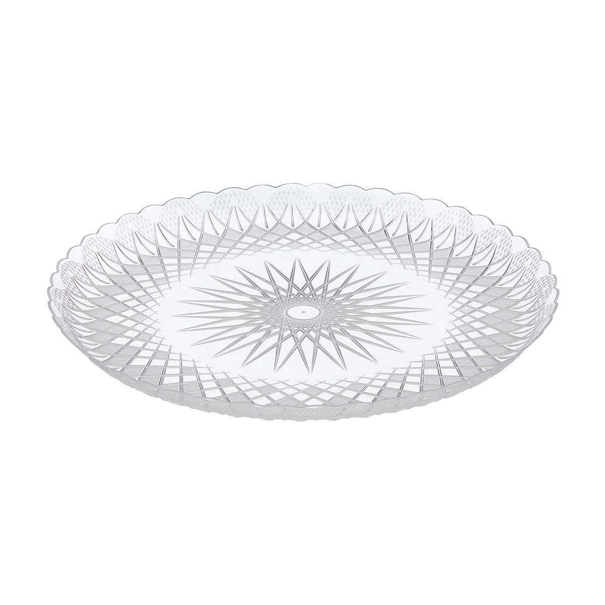 Round Scalloped Edged Transparent Platter