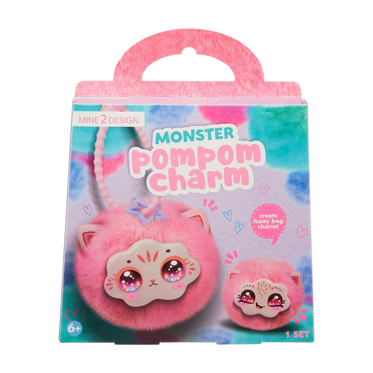 Mine 2 Design Pink Monster Pompom Charm DIY Bag Charm Kit