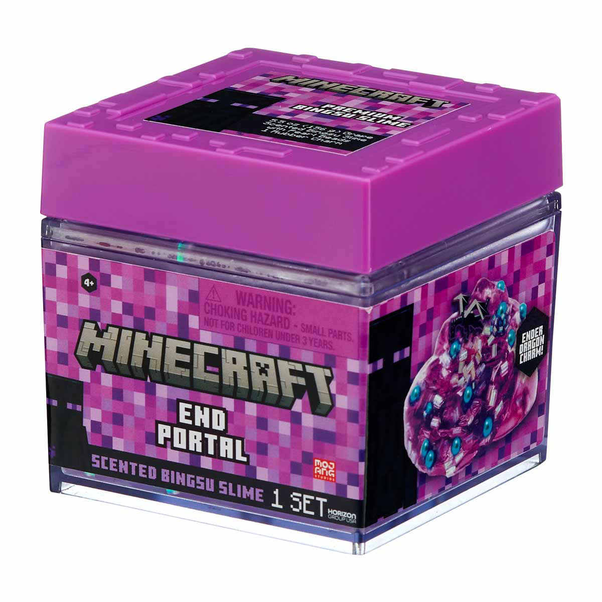 Minecraft End Portal Grape Scented Bingsu Slime with Ender Dragon Charm