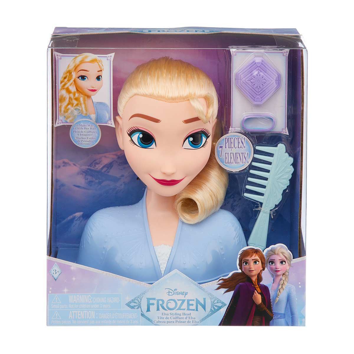 Disney Frozen Elsa Styling Head Playset, 7 Pieces