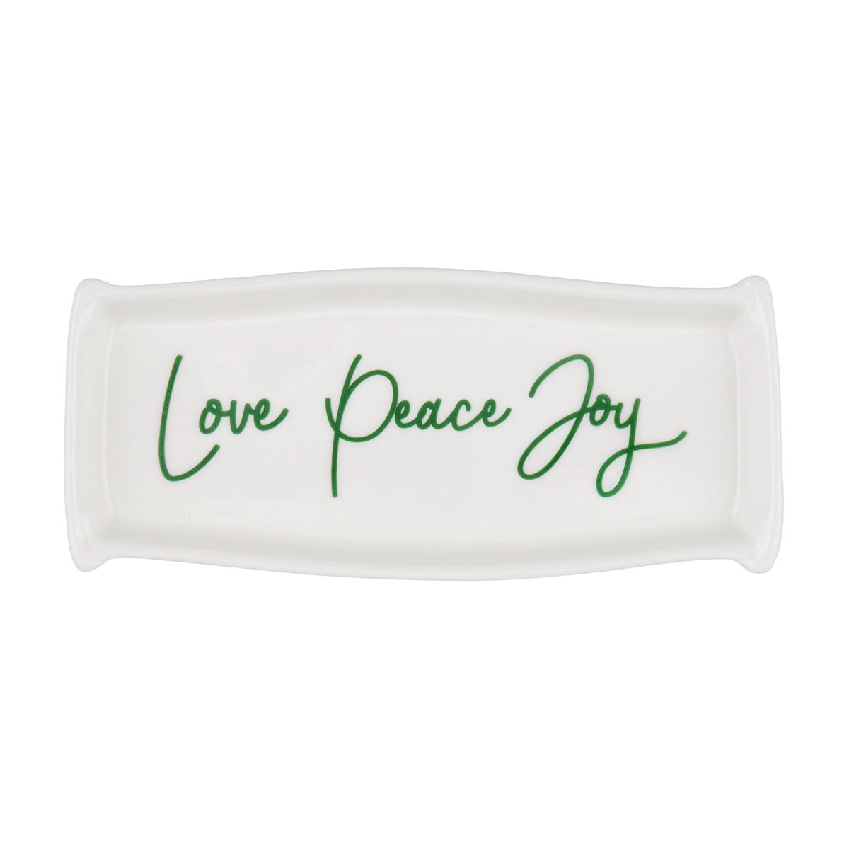 Holly Williams Fall 'Love Peace Joy' White Decorative Trinket Tray