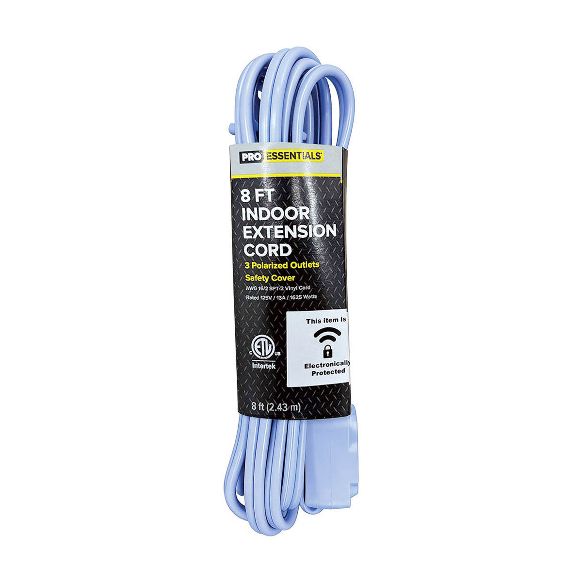 Pro Essential Summer Blue Indoor Light Extension Cord, 8 ft