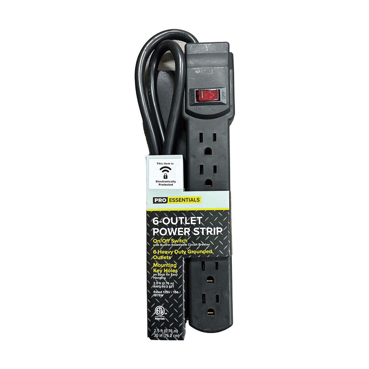 Pro Essential Summer Black 6-Outlet Power Strip