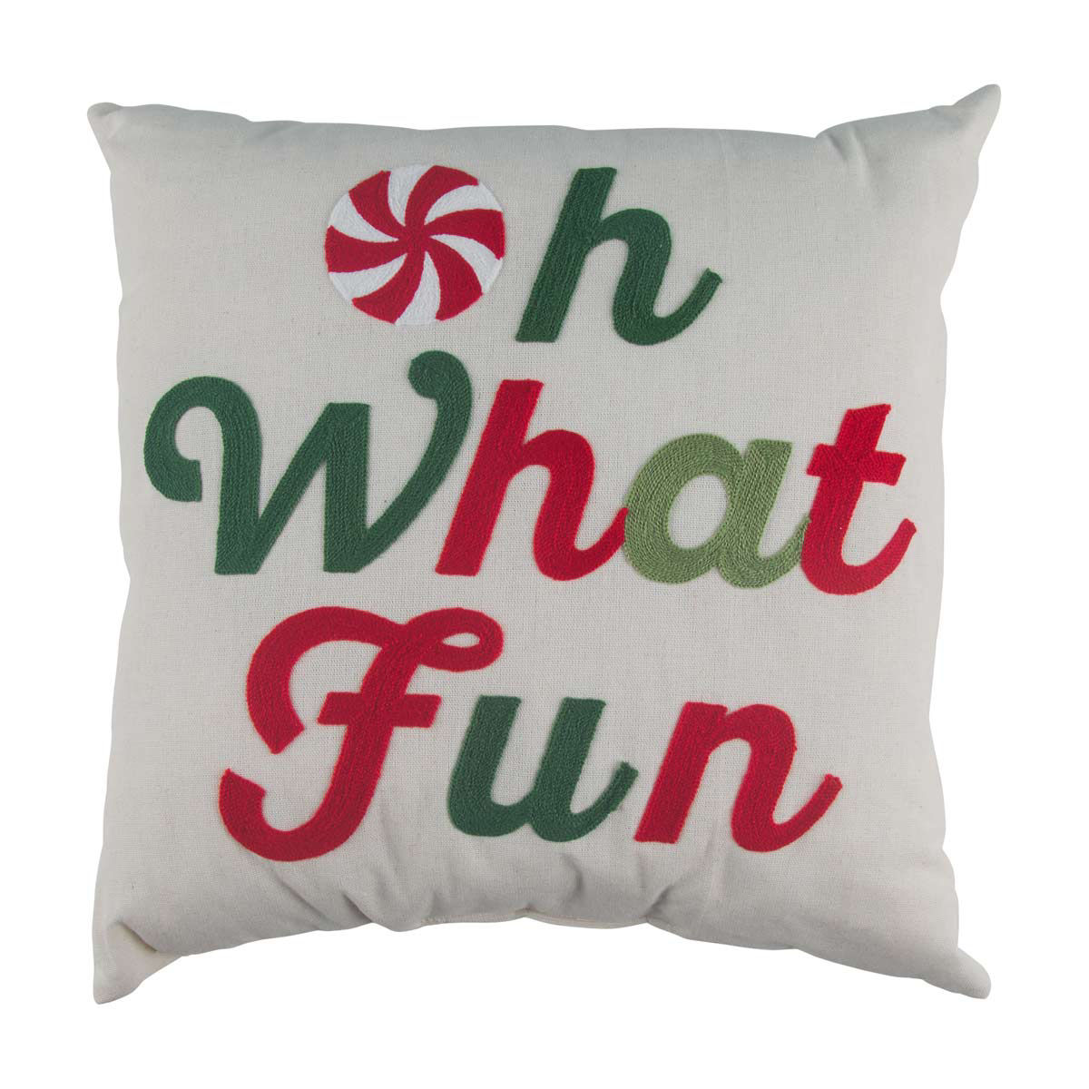 Christmas 'Oh What Fun' Square Decorative Pillow